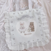 Girl's Dream Rabbit Bear Cute Coquette Girl Tote Bag - Thumbnail 3