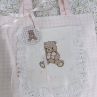 Girl's Dream Teddy Bear Cute Coquette Girl Tote Bag - Thumbnail 2