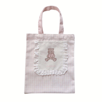 Girl's Dream Teddy Bear Cute Coquette Girl Tote Bag - Thumbnail 8