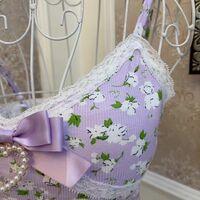 Sweetheart Princess Purple Floral Coquette Camisole Tank Top - Thumbnail 2