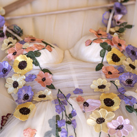 Champagne Tulle Lace Short Prom Dress, Cute A-Line Evening Dress - Thumbnail 1