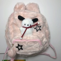 Y2K Bear Pochacco Sanrio Doll Plush Fluff Cute Mini School Backpack Bag - Thumbnail 3