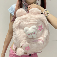 Y2K Bear Pochacco Sanrio Doll Plush Fluff Cute Mini School Backpack Bag - Thumbnail 5