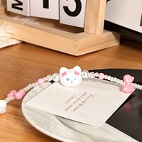 Pink Bow Cute Cat Vintage Pendant Necklace - Thumbnail 3