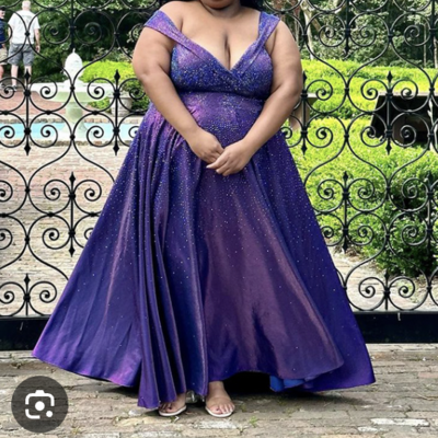 Plus size purple prom dresses off shoulder - Thumbnail 2