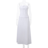 2PCS White Strapless Lace Ruffle Top + Long Skirt Set - Thumbnail 6