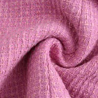 2PCs Pink Tweed Square Collar Top + Shorts Set - Thumbnail 6