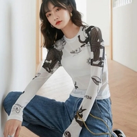 White Sun Mesh Transparent Long Sleeve Shirt  - Thumbnail 7