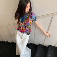 Rainbow Y2K Graphic Print Short Sleeve T-shirt  - Thumbnail 3