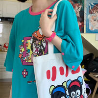 Colorful Anime Girl Graphic Print Short Sleeve T-shirt  - Thumbnail 7