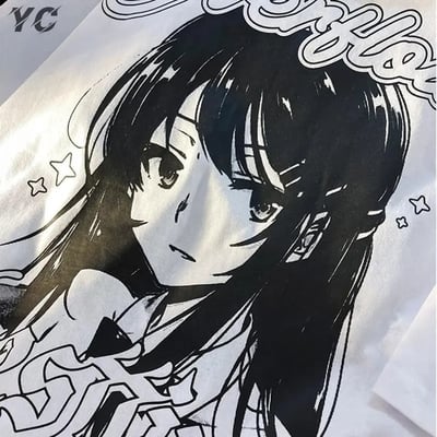 Japanese manga girl shorts sleeve t-shirt 