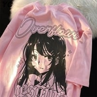 Japanese Manga Girl Shorts Sleeve T-shirt  - Thumbnail 1