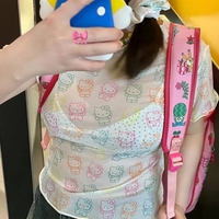 Japanese Cat Rainbow Transparent Mesh Top - Thumbnail 1