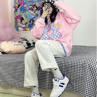 Pink Flower Lattice Embroidery Hoodie - Thumbnail 5