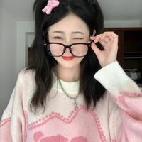 Pink Teddy Bear Print Sweater - Thumbnail 3