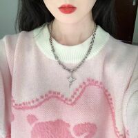 Pink Teddy Bear Print Sweater - Thumbnail 4