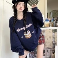 Blue Cake Graphic Print Sweatshirt  - Thumbnail 3