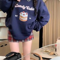 Blue Cake Graphic Print Sweatshirt  - Thumbnail 7