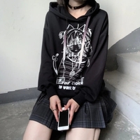 Anime Graphic Print Hoodie  - Thumbnail 1