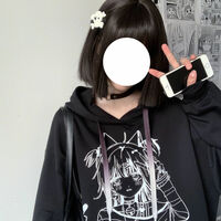 Anime Graphic Print Hoodie  - Thumbnail 4
