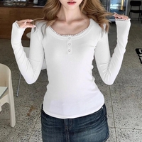 Pink Lace Trim Long Sleeve Shirt  - Thumbnail 4