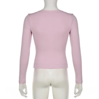 Pink Lace Trim Long Sleeve Shirt  - Thumbnail 8