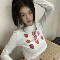 Strawberry Print Long Sleeve T-shirt  - Thumbnail 8