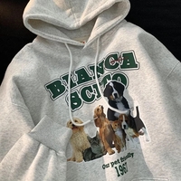 Dog Print Long Sleeve Hoodie  - Thumbnail 2