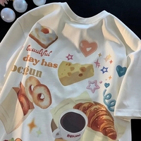 Brown Baked Food Print Short Sleeve T-shirt  - Thumbnail 2