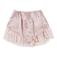 Angel Lace Pale Pink Puff Sleeve Top & Ruffled Short Skirt Two Piece Set - Thumbnail 9