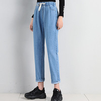 Korean style high waist jeans - Thumbnail 2