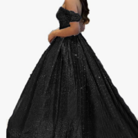 Ball Gown Black Prom Dresses Sequins Sparkly  - Thumbnail 2