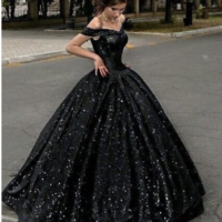 Ball Gown Black Prom Dresses Sequins Sparkly  - Thumbnail 3