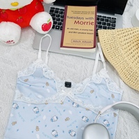 Coquette Angel Cute Kitty Lace Pink Blue White Camisole Tank Top - Thumbnail 5