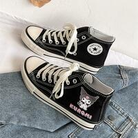 Kawaii Kuromi Print Canvas Sneakers - Thumbnail 3
