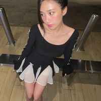 Black Lace Up Splice Fold Bodycon Dress - Thumbnail 1