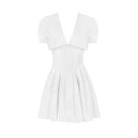 White Puff Sleeve Mini Dress  - Thumbnail 8