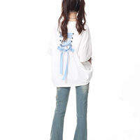 Bow Bandage Oversized Short Sleeve T-shirt  - Thumbnail 7