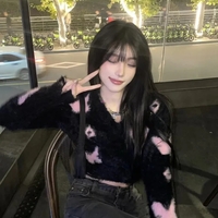 Black Fluffy Butterfly Sweater  - Thumbnail 3