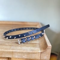 Staggered 1-Row short British stud belt (3 D-Rings) - Thumbnail 1