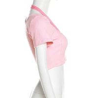 Pink Square Neck Crop Top  - Thumbnail 1