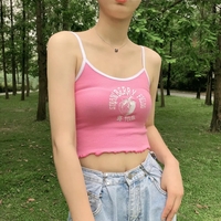 Strawberry Frill Print Patchwork Tank Top - Thumbnail 2