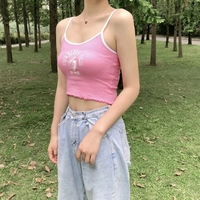 Strawberry Frill Print Patchwork Tank Top - Thumbnail 3