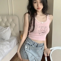 Pink Cat Lace Tank Top - Thumbnail 5