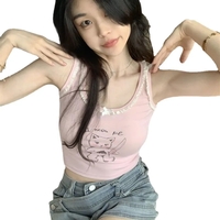 Pink Cat Lace Tank Top - Thumbnail 8