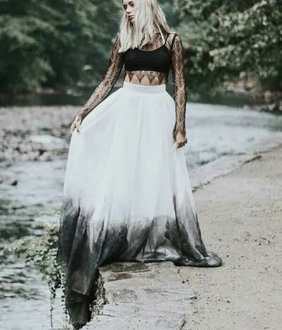 Two Piece Gradient Wedding Dresses Bridal Gown,1597