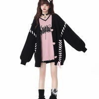 Preppy Heart Bandage V Neck Sweater  - Thumbnail 2