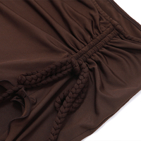 Brown Y2k Irregular Drawstring Low Waist Mini Skirt  - Thumbnail 8