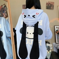 Japanese Dog Long Ears Zip Up Hoodie  - Thumbnail 2