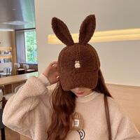 Cute Foldable Bunny Ears Fleece Hats - Thumbnail 6